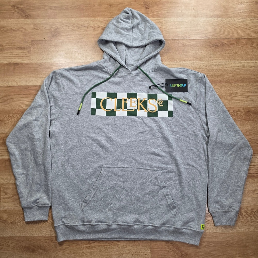 LIV Golf Cleeks GC Hoodie Mens XL Graphic Pullover Sweatshirt Gray Heather NEW